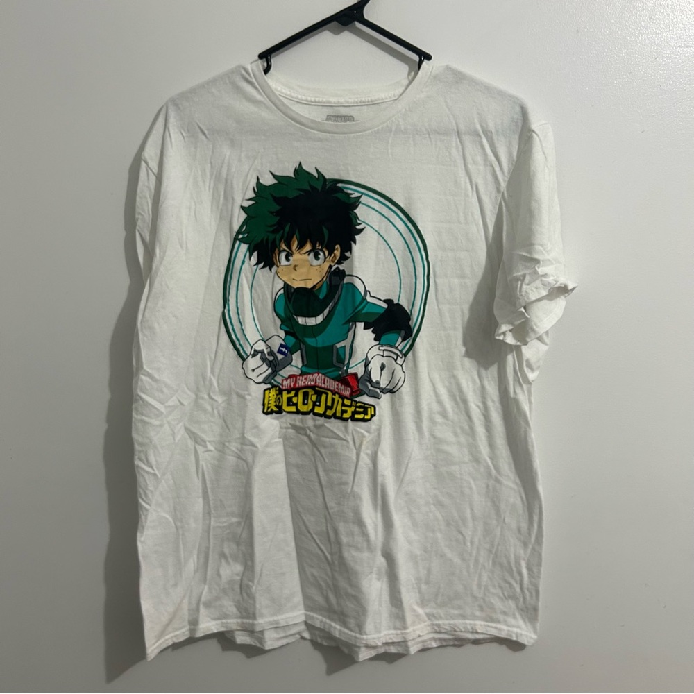 My Hero Academia T Shirt Adult Size XL White Cotton Japanese Anime Midoriya Tee